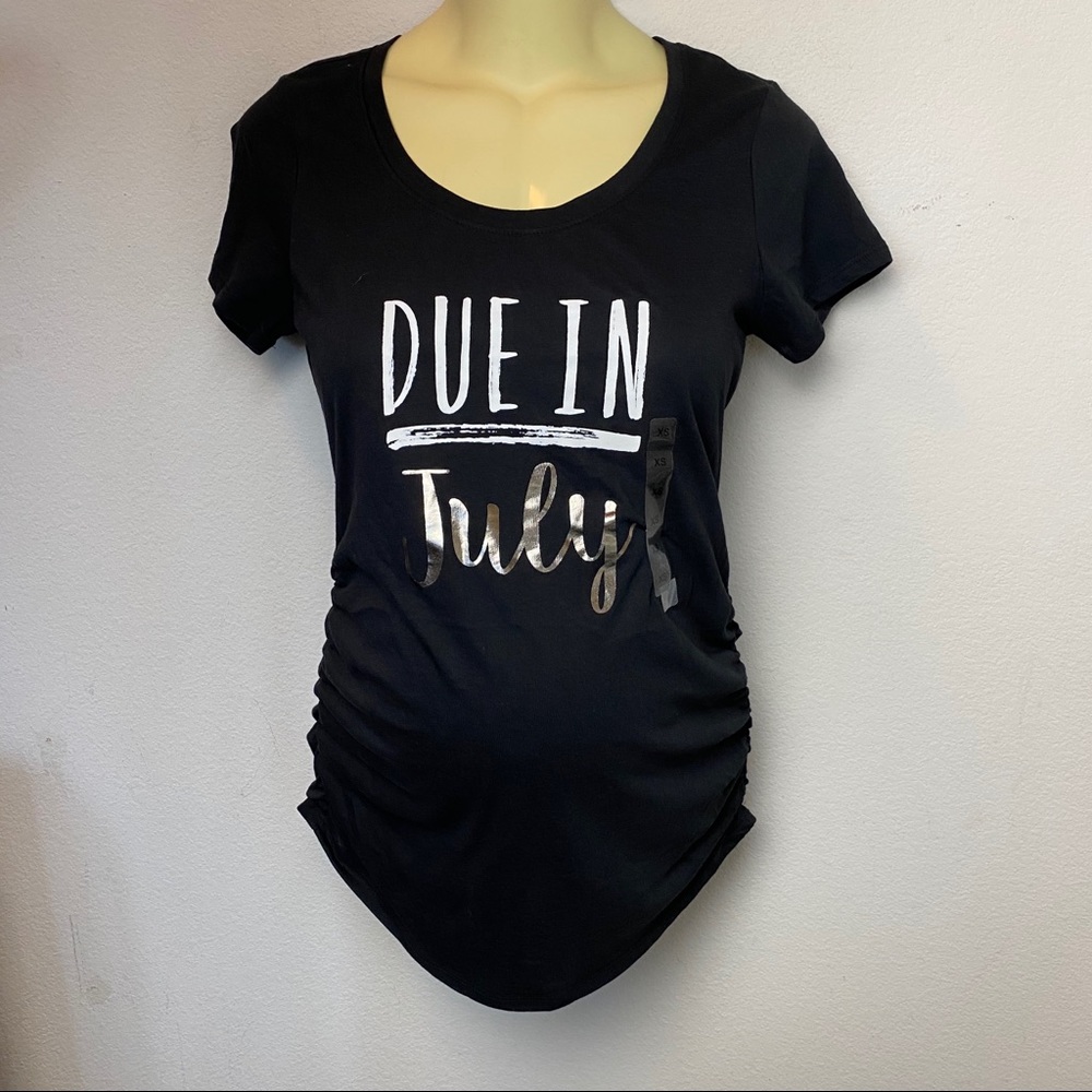 Motherhood Maternity “Due In July” Due Date Tee Shirt